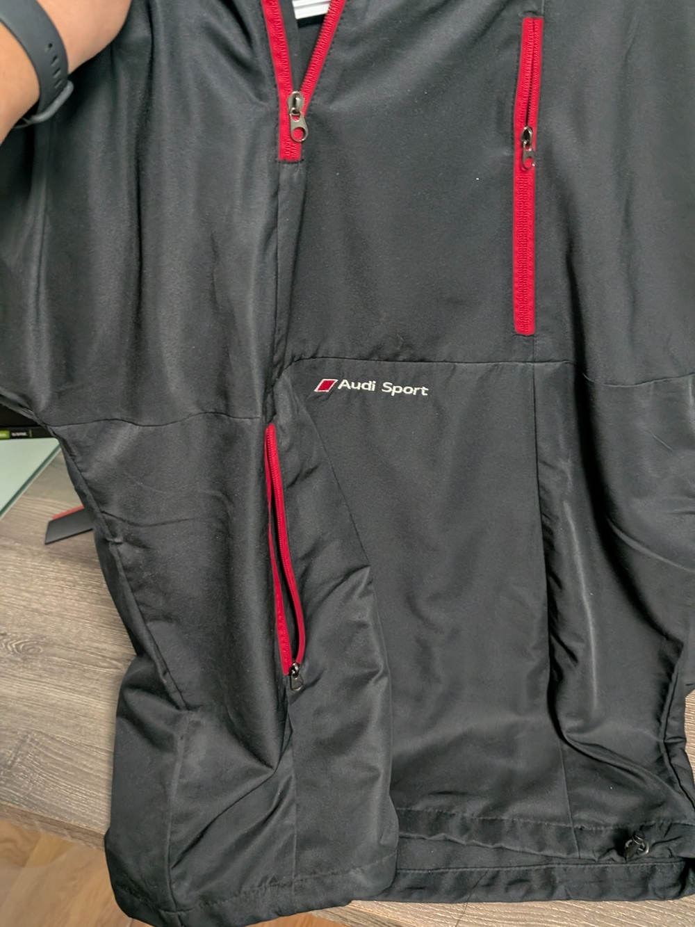 Men's Black Jacket with Red Trim